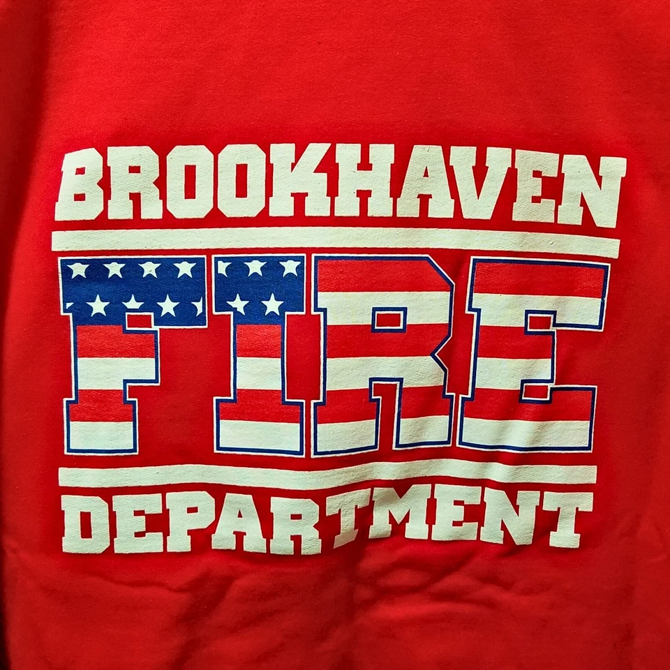 Brookhaven Fire Department Crewneck Sweatshirt Men’s 4XL Red Gildan Heavy Blend - Image 4 of 4