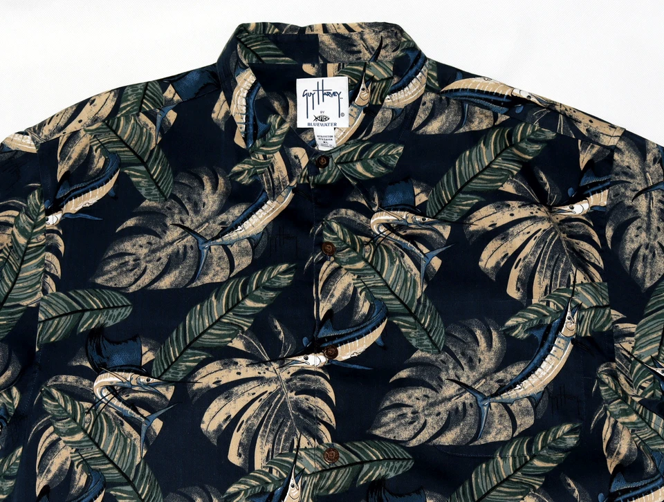 Мужская рубашка для рыбалки на пуговицах с коротким рукавом Guy Harvey By Aftco Bluewater размер XL - Изображение 2 из 4