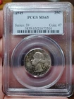 1949 Washington Quarter PCGS MS65 Stunning Toner Gem
