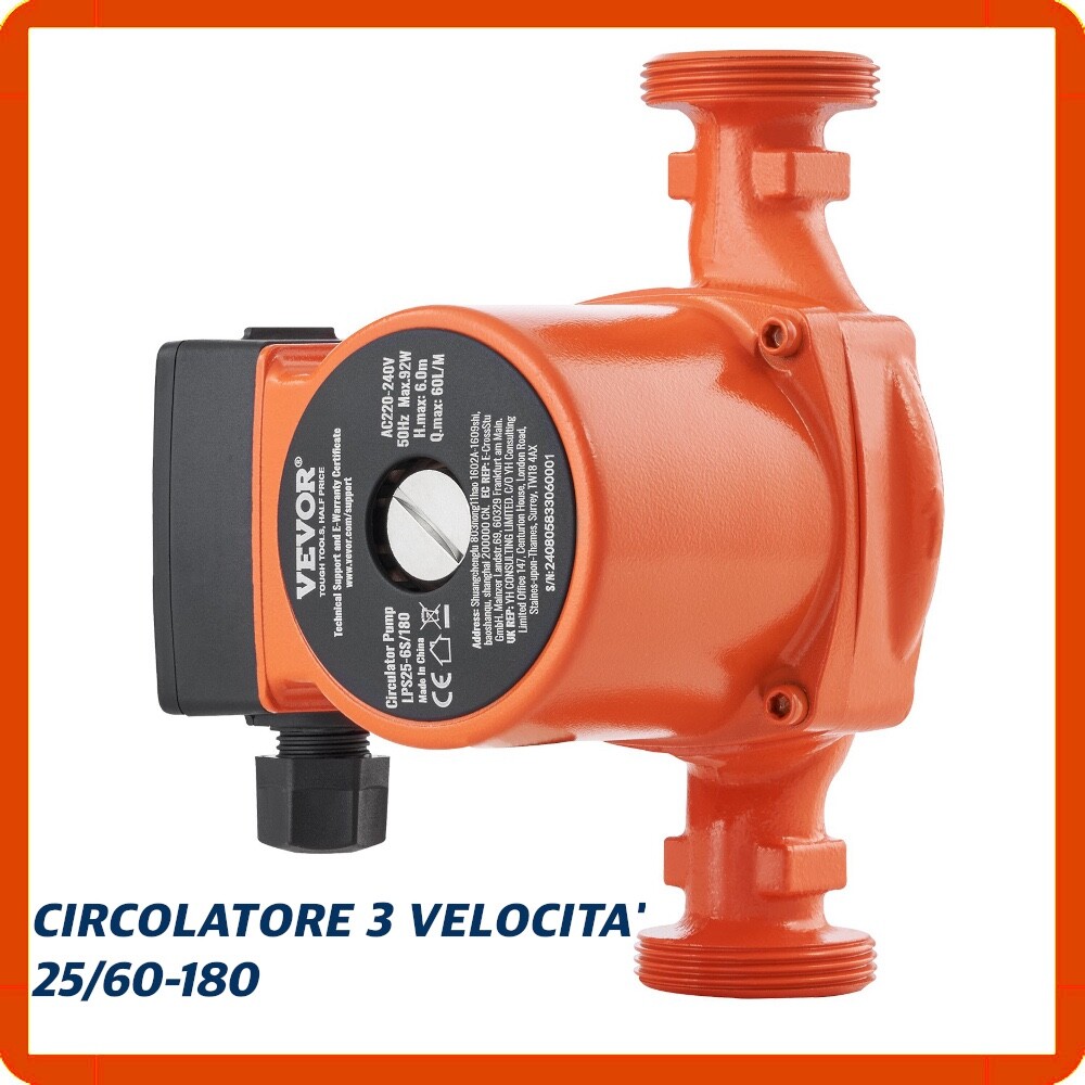 Pompa per Riscaldamento 25 60 180 - Circolatore Caldaia Affidabile