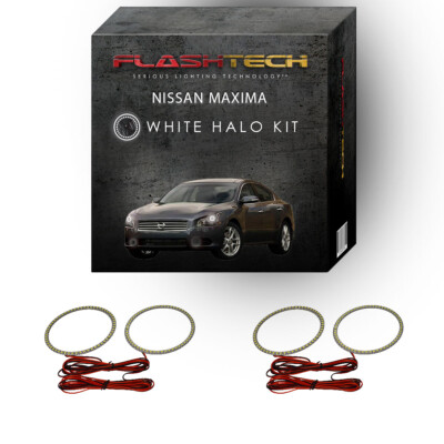 White Angel Eye LED Headlight Halo kit for 2009-2014 Nissan Maxima Headlights