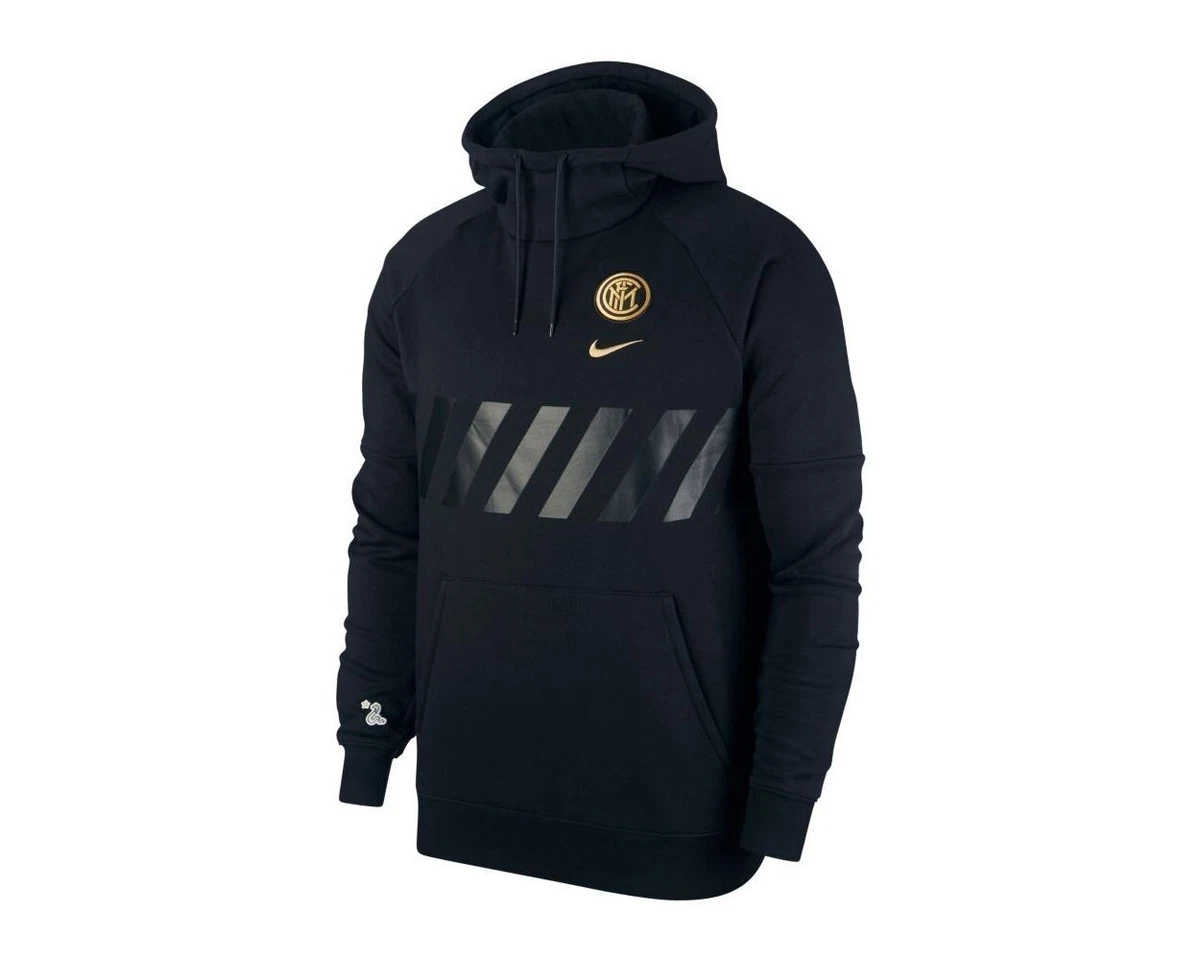 Inter Milan Mens Fleece Pullover Hoodie - XXL - CI6459-010 - Black | eBay