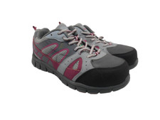 Aggressor Women's 1500 Steel Toe Steel Plate Safety Athletic Shoes Grey/Pink 7M