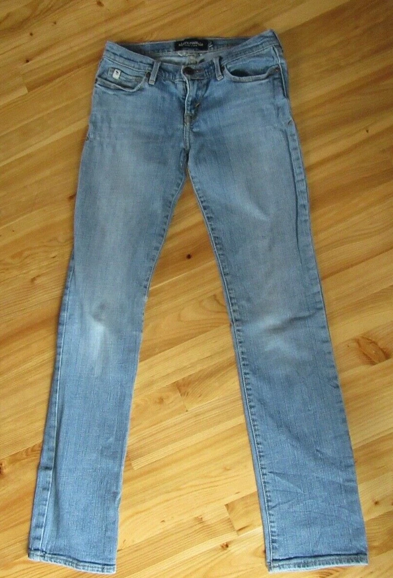 Abercrombie Girls Maddy 12 Slim Med Light Wash Straight Jeans