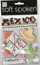 RARE! MAMBI Soft Spoken 3D stickers DP MEXICO Theme 95762 Fast FREE Ship! WOW!