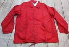 BRAND NEW VTG Cardinal 25 Blank Red Snap-Up Lined Windbreaker Jacket Coat Large