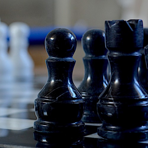 Chessboard Classic Table Marble Black White Italian Marble Chessboard 40cm - Picture 5 of 9