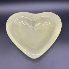 Anniesglass Heart Dish Light Green Signed And Dated 8”W