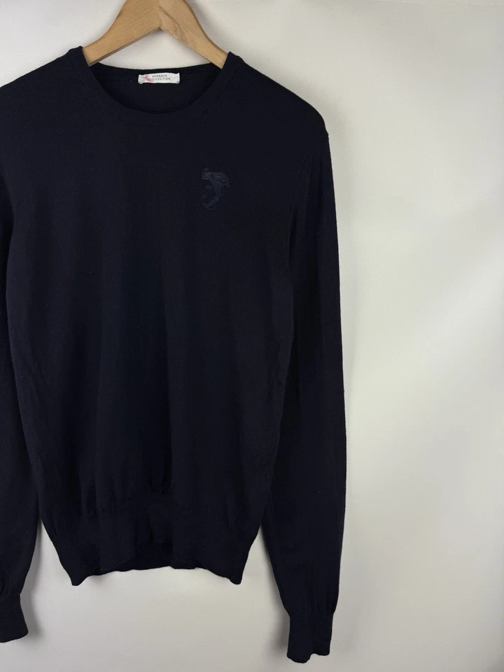 Versace Collection Men’s Virgin Wool Crewneck Lightweight Sweater Pullover - Image 3 of 4