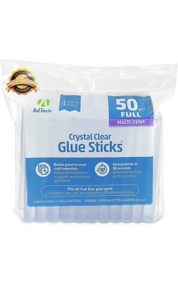 Crystal Clear Hot Glue Gun Sticks Full Size All Purpose Craft 50 Pack