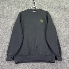 Lee Sweatshirt Mens Large Gray Heavyweight Fleece Pullover Leef Logo Crew Neck