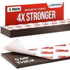 Magnetic Tape Strips with Adhesive Backing Strong 5 - 6", Black