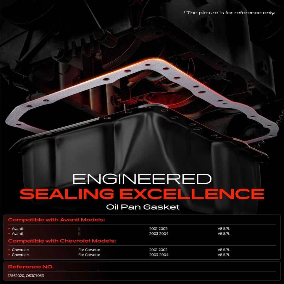 Junta de cárter de aceite del motor para Chevy Corvette Avanti II 2001 2002 2003 2004 V8 5,7 L Foto 2 de 4