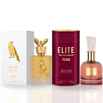 Elite Flora by Intense Elite & Shaheen Gold by Lattafa EDP 100ml (Bundle)