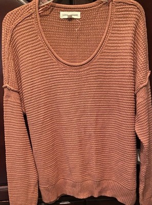 Women Sz M Rusty Brown Sweater Light Weight . By Lucky Brand. New