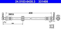 Bremsschlauch ATE 24.5103-0430.3 FüR E36 BMW Z3 3Er Roadster Compact Touring 316