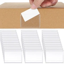 Jeyiour 100 Pcs Adhesive Label Holder Pockets for Storage Bins, Shelves, Drawers