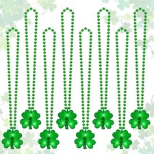 8 Pcs Light up Shamrocks Beads Necklaces, St Patrick's Day Necklace Accessori...