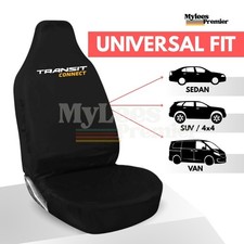600 Denier Seat Covers Tailored Waterproof Seat Covers For Ford Transit Connect (2014 Onwards) - Front 3 Seats, Black Commercial Vehicle Seat Protection