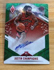 2021-22 Panini Chronicles Justin Champagnie Phoenix Auto Green Scope RC