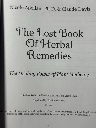 The Lost Book of Herbal Remedies Plant Medicine Claude Davis color Pictures - Imagen 3 de 4