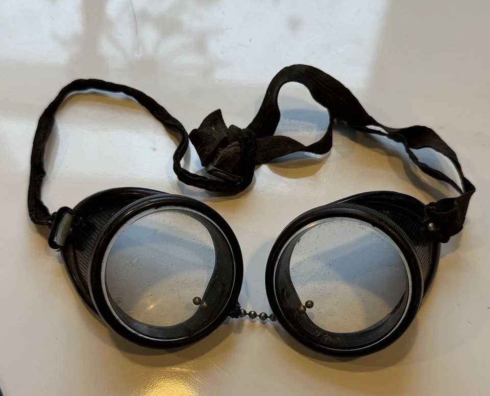 Óculos de segurança vintage Sellstrom lentes de vidro copo industrial steampunk - Imagem 2 de 4
