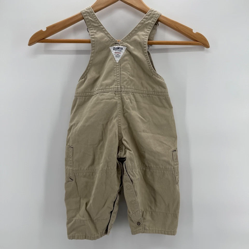 OshKosh BGosh Bebé Niño Pequeño Caqui Algodón Mono Chaleco Talla 12 Meses Y2K Foto 3 de 4