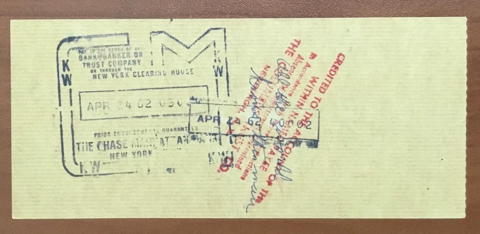 Floyd Patterson Autograph Hand Signed Vintage Check (Same year as Liston Fight)  - Image 2 of 4