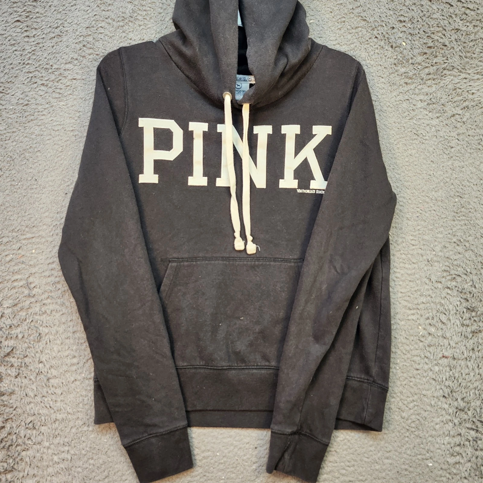 UNDERCOVER ROSA Victoria’s Secret Felpa con Cappuccio Donna Pullover Medio Felpa Spell Out