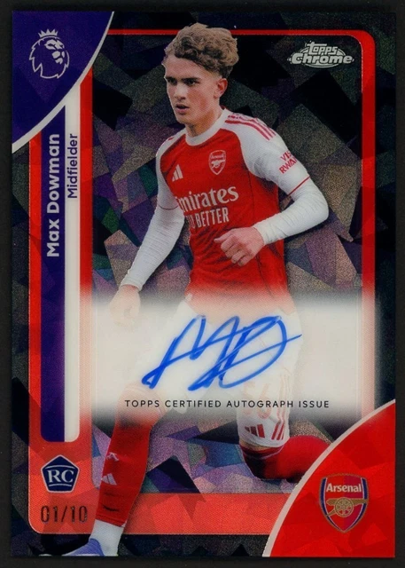 2026 Topps Chrome PL Soccer Sapphire Black Refractor Max Dowman RC AUTO 1/10