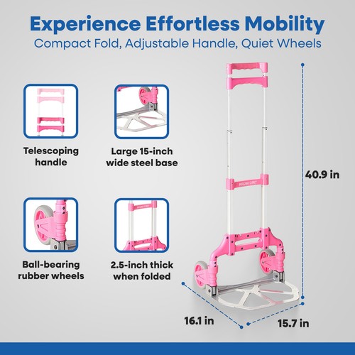 Magna Cart - Foldable Personal Hand Truck with Wheels, 150lb