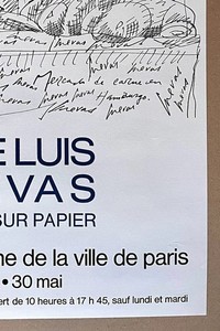 J. L. CUEVAS — Affiche originale d'exposition en lithographie, Musée d'Art Moderne de la Ville de Paris, Paris — vue 3 sur 5