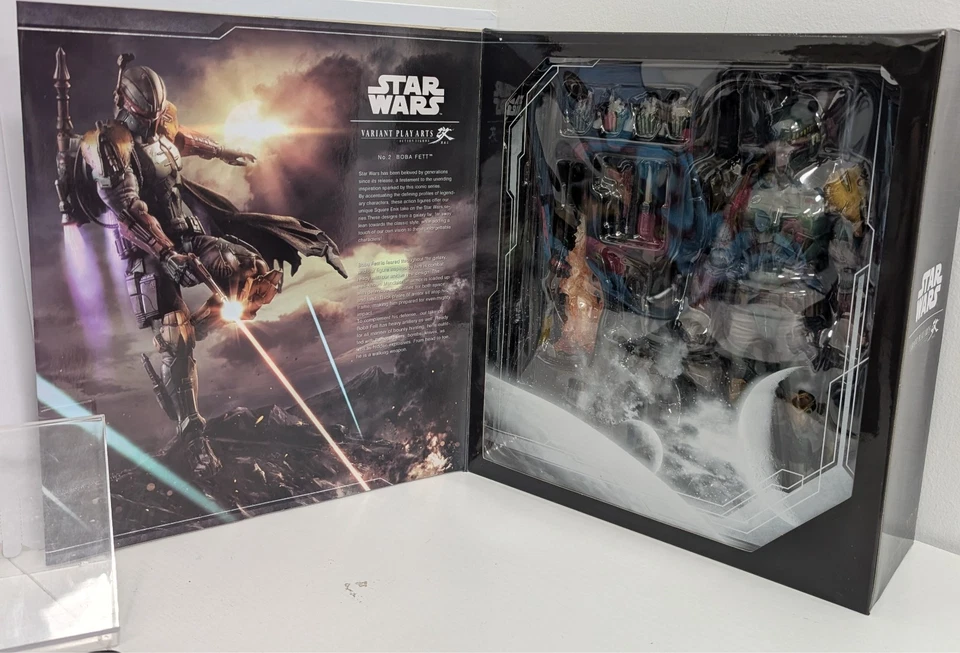 Boneco de ação Star Wars Variant Play Arts nº 2 Boba Fett novo na caixa Square Enix - Imagem 2 de 4