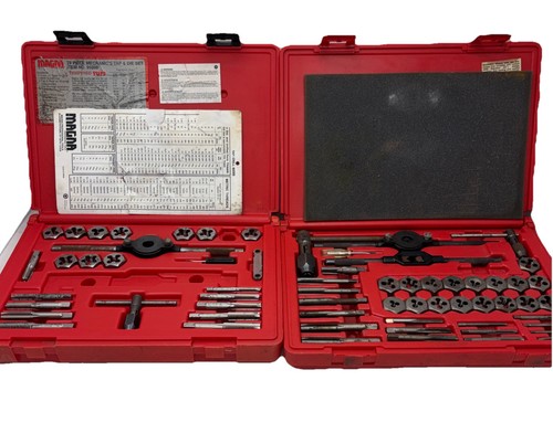 Magna Tools 96301 Metric 40 piece & 95988 SAE 27 Piece Tap and Die Set USA