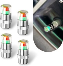 4 PCS Car Tire Pressure Monitor Valve Stem Caps, 3 Color Eye Alert Tire Pressure