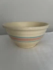Vintage McCoy 10" Pottery Mixing Bowl Pink Blue