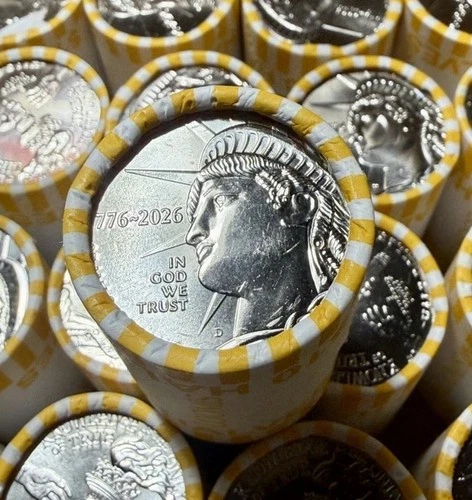 1776‑2026‑D Kennedy Half Dollar $10 Roll UNC Bank Wrapped