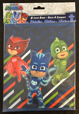7x8.5in PJMasks Party Loot Bags 8ct