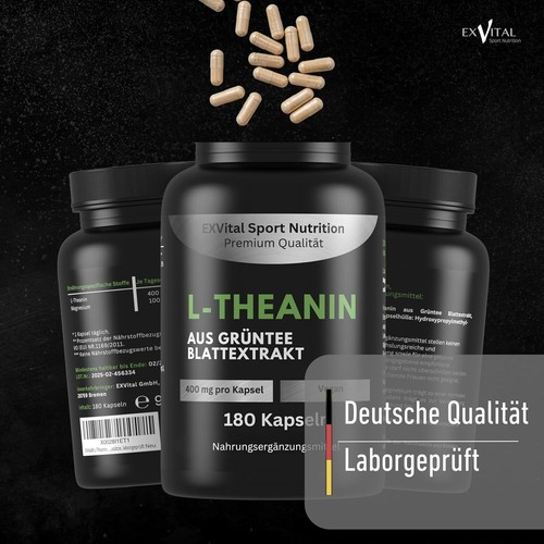 L-Theanin Kapseln, 400mg aus Grüntee Blattextrakt von EXVital - Bild 4 von 7