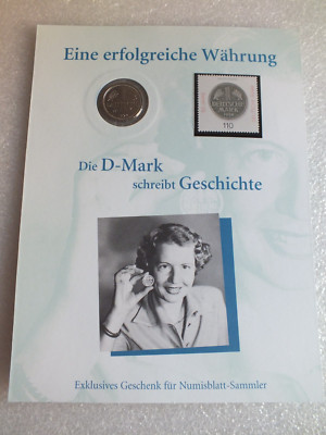 DEUTSCHLAND Die D-Mark schreibt Geschichte mit 1 DM Münze und Briefmarke Post