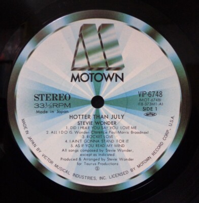 STEVIE WONDER HOTTER THAN JULY 1980 MOTOWN VIP-6748 JAPAN LP OBI