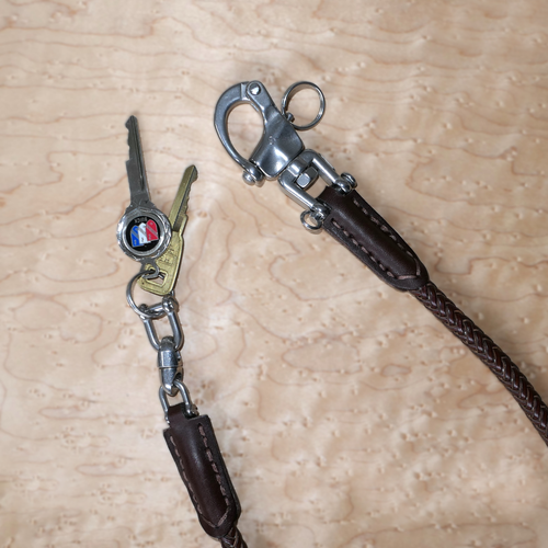 Hosenkette Leder Herren Edelstahl Schlüsselkette Lederband Leather Wallet Chain - Picture 5 of 14