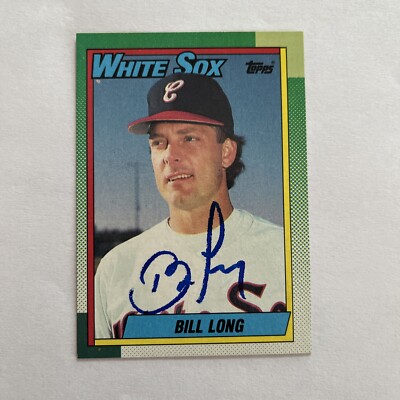 BILL LONG 1990 TOPPS AUTOGRAPHED SIGNED AUTO BASEBALL CARD