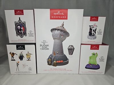 2023-24 Hallmark Nightmare Before Christmas Tree Topper & Ornament Set NIB