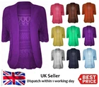 New PLUS Size Ladies Crochet Knitted Bolero Shrug Open Front Cardigan Top 16-24