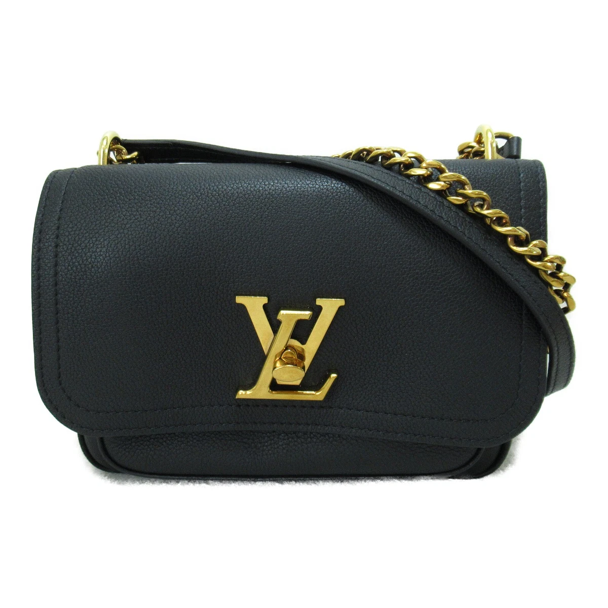 LOUIS VUITTON Lockme Chain Shoulder crossbody Bag M57073 Calf Leather Noir Used