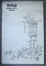 Vintage Norton Jubilee 250cc Engine Original Instruction Chart