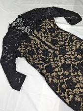 Karen Kane Women's London Dress Lace Black/Nude Size S