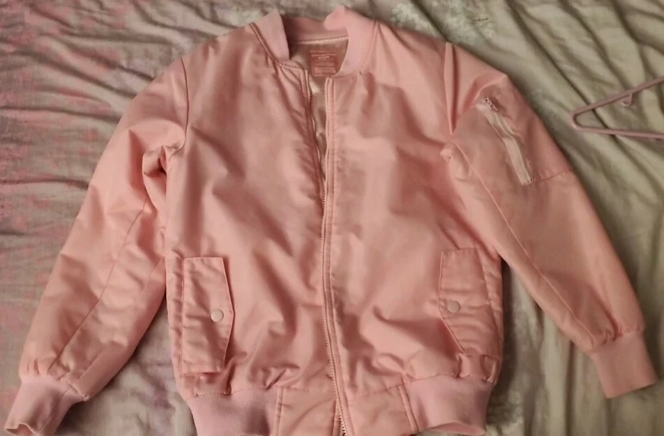 Dolls Kill Dollskill Pink Bomber Jacket Petals And Peacocks XS