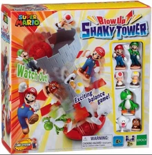 《Super Mario Blow Up!Shaky Tower Balancing Game With Super Mario Action Figures》